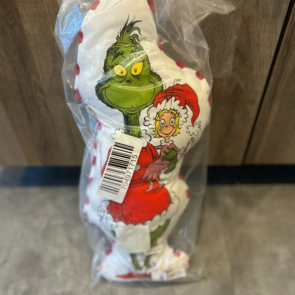 Pottery Barn Kids The Grinch Pom Pom Pillow NWT